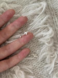 Post-Hanging Four-Star U-Shape Silver Earrings for Women Sleep-In Comfortable Small-Niche High-End Feeling Ear Jewelry