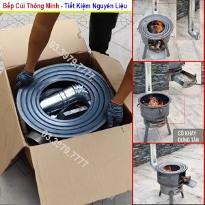 Bếp Củi Thông Minh - Bếp củi không khói Hàng Chất lượng cao kèm phụ kiện