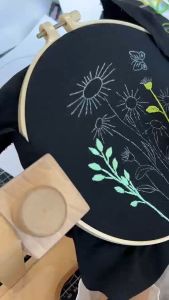 DIY Embroidery Material Kit Beginner Embroidery Kit Floral Printed Cross Stitch Punch Needle Craft Set Fabric Handwork Supplies DIY Home Decor Painting Gift