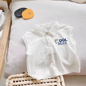 Bộ Áo Polo Tay Ngắn Cotton Phong Cách Hàn Quốc Cho Bé Trai Mùa Hè Thoáng Khí in Họa Tiết Hoạt Hình Quần Áo Trẻ Em