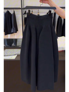 SHANGSHA | High Waist A-Line Skirt with Drape Effect Slimming Design