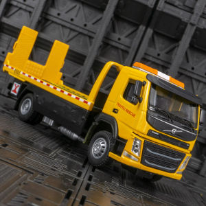 Alloy Volvo Trailer Model Toy Vehicle Sound And Light Traffic Rescue Truck for Boys Playtime Emergency Service Transport Model Car