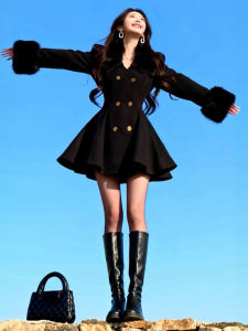 CHANGTONG | Elegant Waist-accentuating Notch Collar Coat