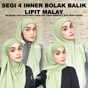 hijab segi 4 iner bolak balik by flow