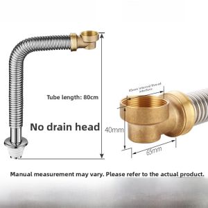 Stainless Steel Kitchen Sink Drain Pipe Set with Side Drainage Angle Belt Complete Washing Vegetable Basin Accessories