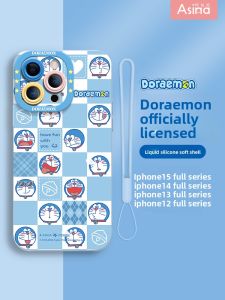 Asina | Cartoon Doraemon Liquid Silicone Case for iPhone 15 Pro Max 14 Pro 13 Protection