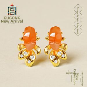 GUGONG UPDATE | Cinnabar Red Silver Earrings