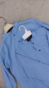 Baju Kurta Sempurna Warna Baby Blue Modern Slim Fit Cotton Sedondon Series Baju Raya - ( D013K )