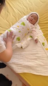 PANDA HOUSE Newborn Baby Muslin White Swaddle Soft Cotton Wrap Blanket Bayi Selimut Bayi Bedung Bayi Kain Lampin Putih Barang Baby