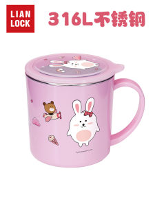 Stainless Steel 316 Scale Water Cup for Children Milk Cup Kindergarten Home Use Joint Lock Cartoon Animal Pattern Metal Cup