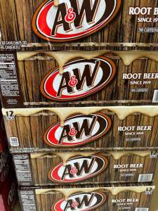 24 lon nước giải khát có ga Xá xị A&W Root Beer 1919 355ml Mỹ.
