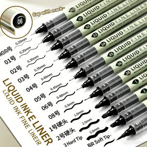 hopk | 12 Tibs Black Pen Fine Line Sketching Marker Different Tips Fineliner Drawing Pens Manga Art Marker Calligraphy Set Supplies