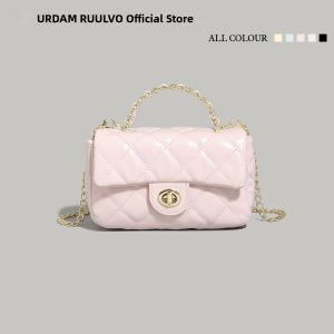 URCDN RDALVO | White Diamond Quilted Versatile Fashionable Handbag Shoulder Bag Crossbody