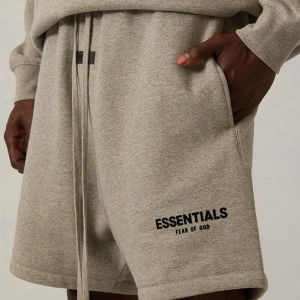 Quần Short in Họa Tiết FOG EssentialsZone Mùa Hè 2023 Quần Short Cotton Thoải Mái Có Dây Rút Quần Short Thường Ngày Cho Nam