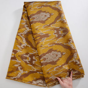 แอฟริกันผ้าลูกไม้ Jacquard-ปักผ้าลูกไม้สําหรับเจ้าสาวชุดราตรีพรีเมี่ยม 5 หลาสิ่งทอ