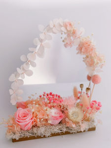 Eternal Flower DIY Material Cloud Mirror Home Decoration Creative Flower Bouquet Making Birthday Gift Desktop Ornament Wood Craft