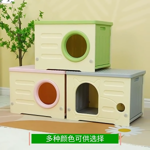 Outdoor Cat House Detachable & Washable Moisture-Proof Plastic Shelter for Cats & Small Pets Stray Cat House