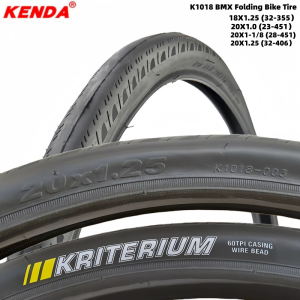 Kenda BMX Folding Bike Tire 18 20 inch 60TPI Wire Bead Tire 18X1.25 (32-355)/20X1.0 (23-451)/20X1-1/8 (28-451)/20X1.25 (32-406)