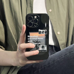 Black Minimalist Style Illustration iPhone Case Silicone Protection Cover for iPhone 14 pro Max 13 11 12 15 pro 16 plus 17 Promax