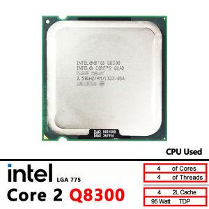 Intel | Intel Core 2 Quad Q8300 2.5 GHz Used Quad-Core Quad-Thread Q8300 CPU 4M 95W LGA 775