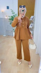 Setcel Wanita Kaos Knit Rajut Import Bordir Bunga Busui Kekinian