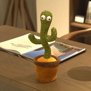 Dancing Cactus Repeat Talking Toy Song Speaker Wriggle Dancing Sing Toy Talk Plushie Stuffed Toys for Adult Baby Toys