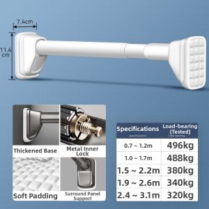 WEILAISHI | No Drilling Extendable Stainless Steel Clothes Rack