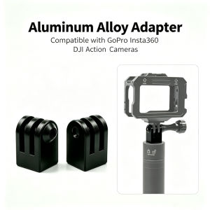 CNC Aluminum Alloy 1/4 Female to 3-Prong Tripod Mount Adapter Mini Metal Converter for GoPro DJI Insta360 SJCAM AKASO Action Cam
