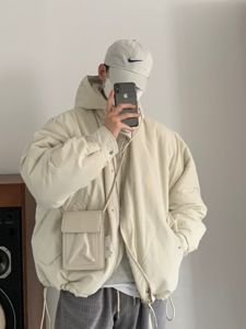 DAVID&ME | Thick Stand Collar Hooded Korean Style Cotton Coat