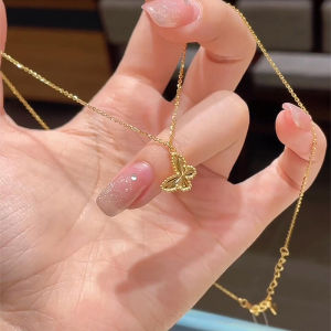 18K Gold Laser Butterfly Necklace for Women Long Exquisite Accessible Luxury Vietnam Placer Gold Artificial Gold Accessible Luxury Fancy