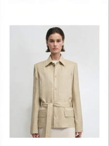 Vintage Style Linen Waist-Fitted Jacket