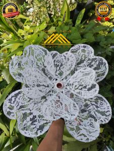 kelopak kap lampu bunga dekorasi love+fitingan jumbo bahan kain brukat murah cantik dan terlaris diameter 55 cm