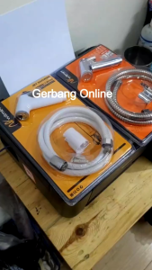 Wilmer Jet Shower Toilet Shower Jet 12 meter  Washer Bidet Cebok Kloset Closet WC Putih Chrome Set