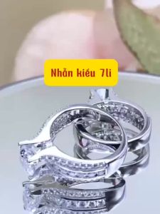 Nhẫn nữ bạc xi bạch kim kiểu chấu vuông 7mm đẹp Nhẫn kim cương nhân tạo Moissanite Mỹ D/FL kiểm định GRA Nhẫn Moissanite bạc mạ vàng trắng cao cấp  - KIM LỘC PHÁT NKCVTT7L