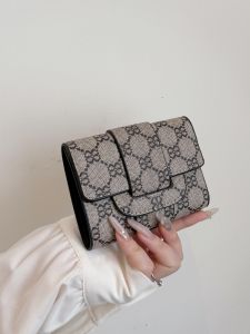 New Design Compact Womens Wallet Multi-Card Slot Foldable Thin Clip Buckle Coin Purse Simple Versatile Short Style YKSS Brand