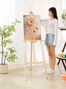 🔥Recommended by art teacher🔥 easel stand for painting yellow pine wood easel Wooden Easel Painting Display Adjustable Stand 1.5M/1.75M Complimentary screws screwdriver Firm and strongNo burr Rust prevention wooden easel stand wooden stand for display