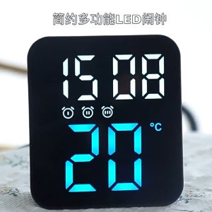 Voice Control Alarm Clock Temperature LED Digital Clocks Night Mode 12/24H Anti-disturb Funtion Electronic Wall Mounted