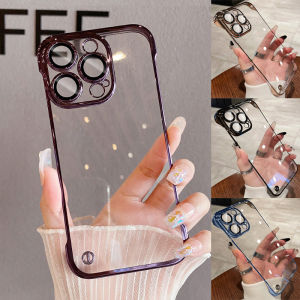 🇹🇭เคสไอโฟน เคสโทรศัพท์ไร้กรอบแบบใส สำหรับ เคส iPhone 14Plus เคส iPhone 14 13 12 11 pro promax เคส iPhone 14 Pro Max พลัส โปร แม็กซ์ เคสไอโฟนผู้ชาย เคสไอโฟนสีพื้น