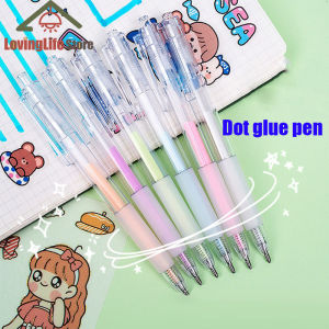 LOVINGLIFE 5pcs Colour Dot Glue Pen Shaped Quick-Dry Glue Stick Pen Journal Tool School Portable DIY Accessories Tape Sticker Minimalist