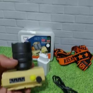 Senter Kepala Zoom 100W Kiseki CK-ZOOM5F Bodi Loreng | Headlamp Led Laser Cahaya Putih Super Terang Recharger Baterai 3000mAh Tahan 10Jam Waterproof