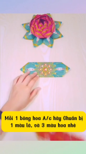 Giấy Cúng Gấp Hoa Sen -In Nhũ dày [9 Màu]-Hoa Sen cúng dường....Dễ Gấp [Combo 10 tờ] Giấy Đẹp