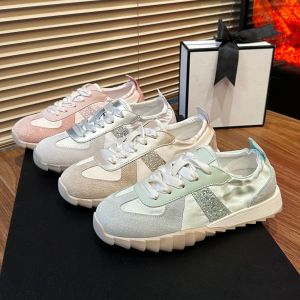 Fashionable Color Block Design Womens Casual Sneakers Trendy Flat Bottom Single Shoes Leisure Sports Shoes Spring 2025