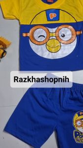 SETELAN ANAK LAKI PORORO BISA DITAMBAH TOPI SATU WARNA