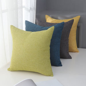 Pillow Case Home Decoration Salon Cushion Cover 50X50 Solid Pillowcase with Zipper Cotton Linen for Sofa Car Chair 45x45 40X40