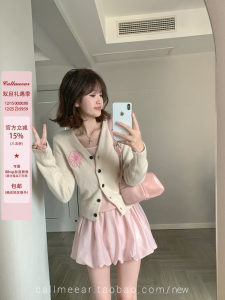 Váy Ngắn Chữ a CallmeEar Dáng Rộng Cạp Chun Mùa Xuân Hè Váy Ngắn Phong Cách Ngọt Ngào Màu Trơn Chất Liệu Polyester