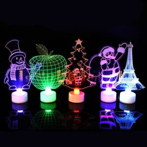 【Hibeautylife】Christmas Colorful LED Lights Santa Claus Night Light Xmas Navidad New Year Kids Gifts Lamp Home Decor