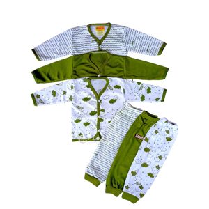 PAKET HEMAT Setelan Baju Bayi Baru Lahir 0-3 Bulan Isi 18 Pcs (9 Setel) Seri olive