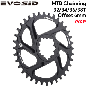 EVOSID Mountain Bike Chainring 3-nail Offset 6mm Chainwheel 32/34/36/38T Disc MTB Bicycle Chain Wheel For SRAM 8-11S NX XX XO