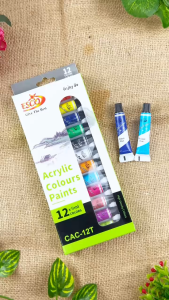 ESCO Cat Akrilik 12 Warna / Acrylic Colours Paints CAC-12T