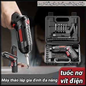 Máy bắn vít cầm tay mini 2 chiều dùng pin sạc Tua vít điện Tuốc nơ điện dùng dây sạc USB máy xoáy ốc khoan đục